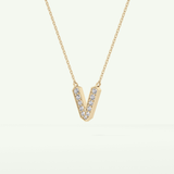 0.178 CT Round Lab-Grown Diamond V Initial Necklace 5