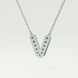 0.178 CT Round Lab-Grown Diamond V Initial Necklace 18