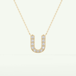 0.26 CT Round Lab-Grown Diamond U Initial Necklace 2