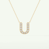0.26 CT Round Lab-Grown Diamond U Initial Necklace 2