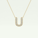 0.26 CT Round Lab-Grown Diamond U Initial Necklace 1