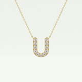 0.26 CT Round Lab-Grown Diamond U Initial Necklace 1