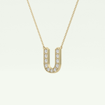0.26 CT Round Lab-Grown Diamond U Initial Necklace 3