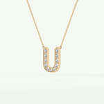 0.26 CT Round Lab-Grown Diamond U Initial Necklace 5