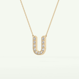 0.26 CT Round Lab-Grown Diamond U Initial Necklace 5