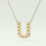 0.26 CT Round Lab-Grown Diamond U Initial Necklace 6