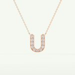 0.26 CT Round Lab-Grown Diamond U Initial Necklace 9
