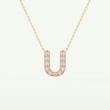 0.26 CT Round Lab-Grown Diamond U Initial Necklace 9