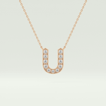 0.26 CT Round Lab-Grown Diamond U Initial Necklace 8