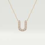 0.26 CT Round Lab-Grown Diamond U Initial Necklace 8