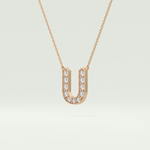 0.26 CT Round Lab-Grown Diamond U Initial Necklace 10