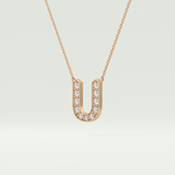 0.26 CT Round Lab-Grown Diamond U Initial Necklace 10