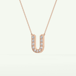 0.26 CT Round Lab-Grown Diamond U Initial Necklace 12