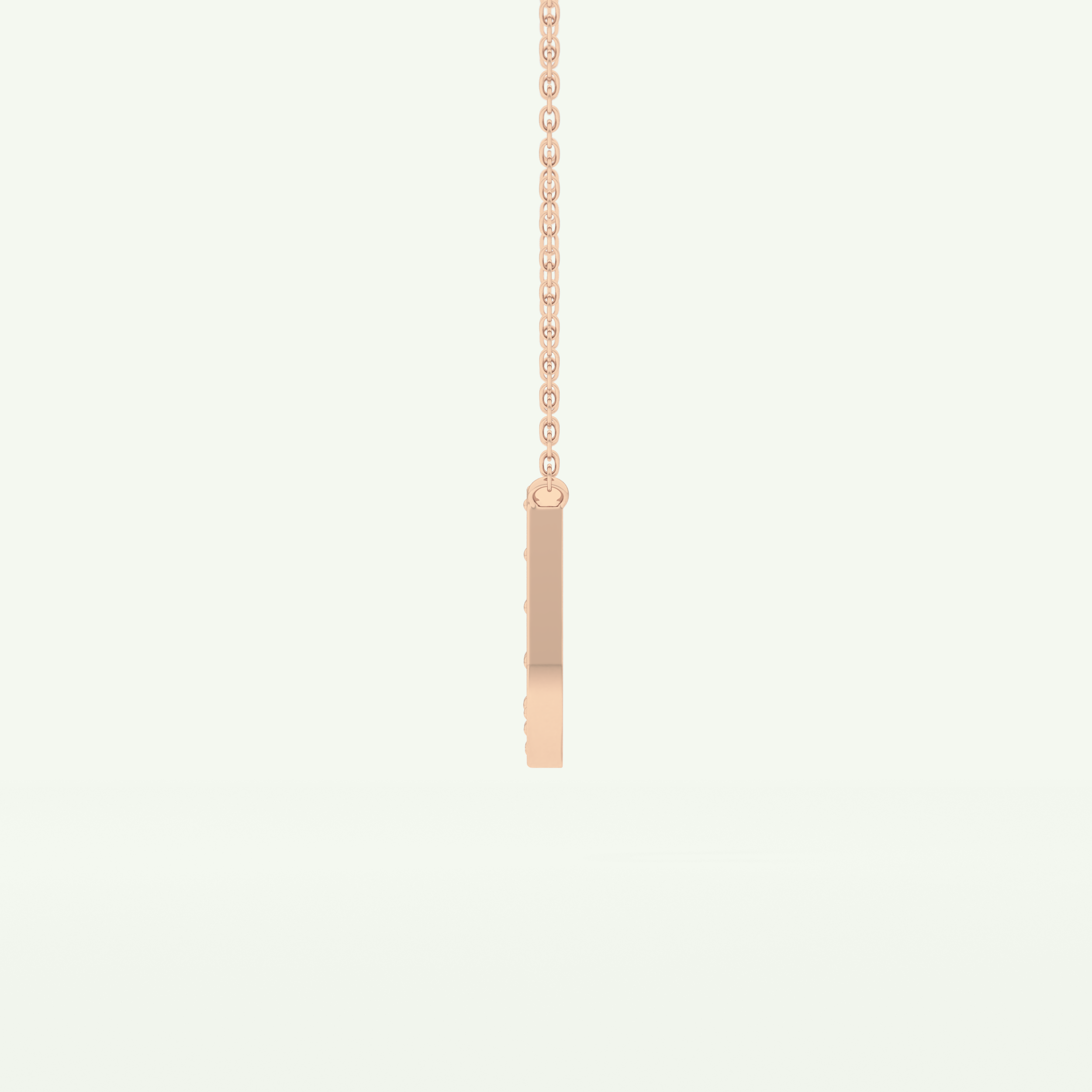 0.26 CT Round Lab-Grown Diamond U Initial Necklace 14