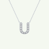0.26 CT Round Lab-Grown Diamond U Initial Necklace 16