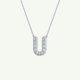 0.26 CT Round Lab-Grown Diamond U Initial Necklace 19