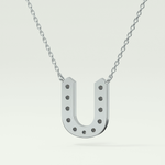0.26 CT Round Lab-Grown Diamond U Initial Necklace 20