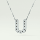 0.26 CT Round Lab-Grown Diamond U Initial Necklace 20