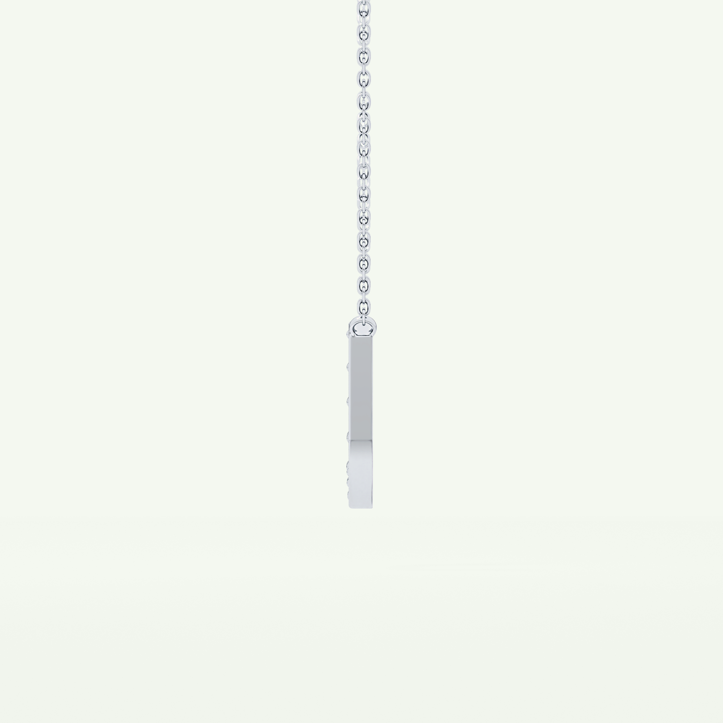 0.26 CT Round Lab-Grown Diamond U Initial Necklace 21