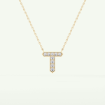 0.17 CT Round Lab-Grown Diamond T Initial Necklace 2