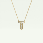 0.17 CT Round Lab-Grown Diamond T Initial Necklace 3