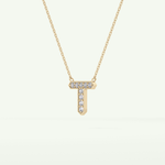 0.17 CT Round Lab-Grown Diamond T Initial Necklace 5