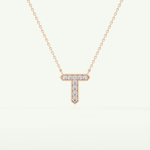 0.17 CT Round Lab-Grown Diamond T Initial Necklace 8