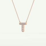 0.17 CT Round Lab-Grown Diamond T Initial Necklace 11