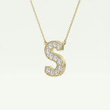 0.77 CT Round Lab-Grown Diamond S Initial Necklace 3
