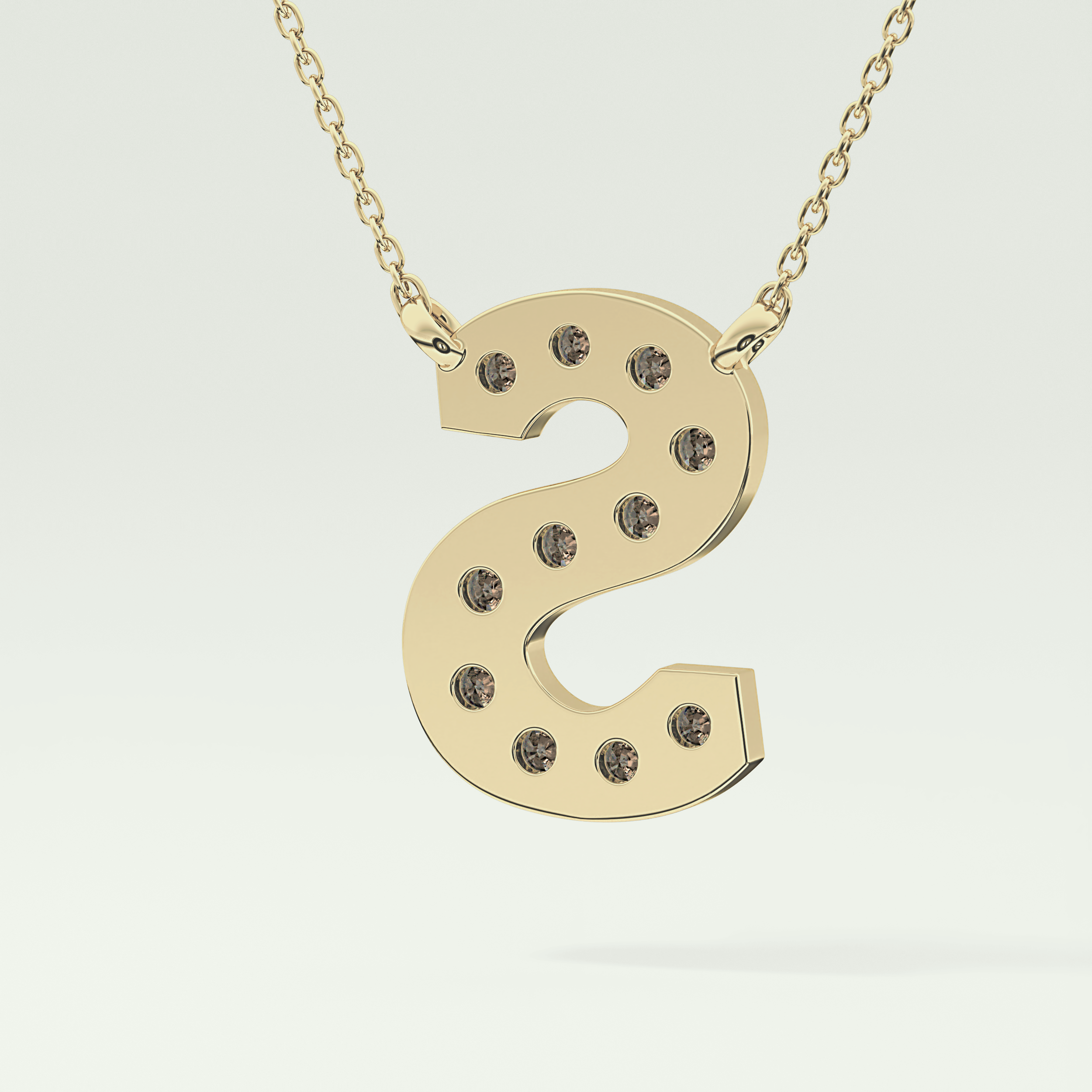 0.77 CT Round Lab-Grown Diamond S Initial Necklace 5