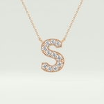 0.77 CT Round Lab-Grown Diamond S Initial Necklace 6