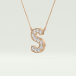 0.77 CT Round Lab-Grown Diamond S Initial Necklace 8