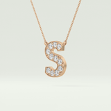 0.77 CT Round Lab-Grown Diamond S Initial Necklace 8