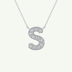 0.77 CT Round Lab-Grown Diamond S Initial Necklace 12