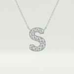 0.77 CT Round Lab-Grown Diamond S Initial Necklace 11