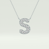 0.77 CT Round Lab-Grown Diamond S Initial Necklace 11