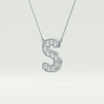 0.77 CT Round Lab-Grown Diamond S Initial Necklace 13