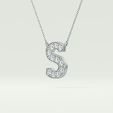 0.77 CT Round Lab-Grown Diamond S Initial Necklace 13