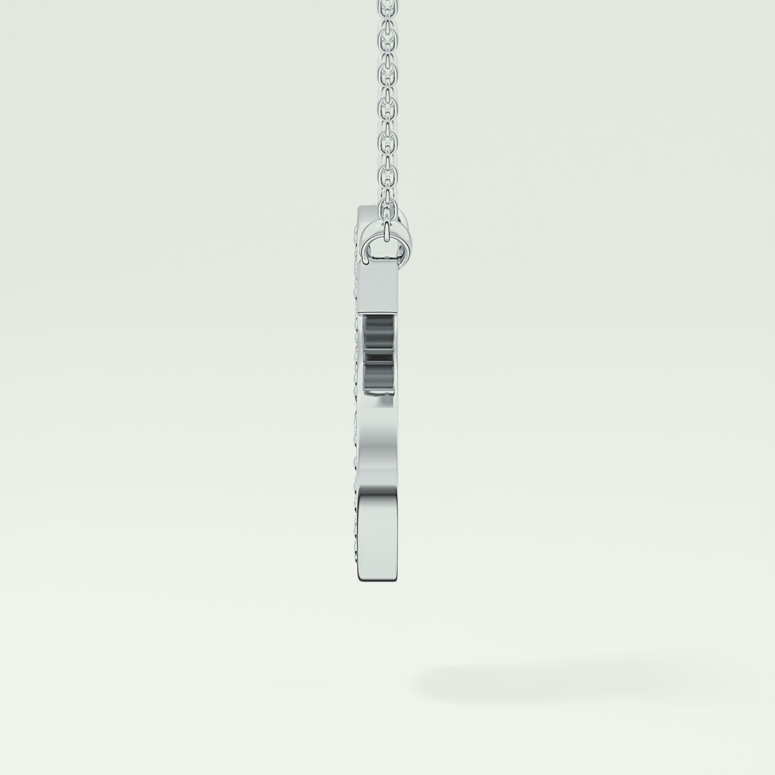 0.77 CT Round Lab-Grown Diamond S Initial Necklace 14