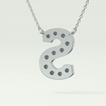0.77 CT Round Lab-Grown Diamond S Initial Necklace 15
