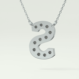 0.77 CT Round Lab-Grown Diamond S Initial Necklace 15