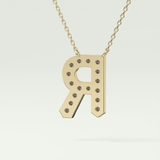 0.348 CT Round Lab-Grown Diamond R Initial Necklace 4