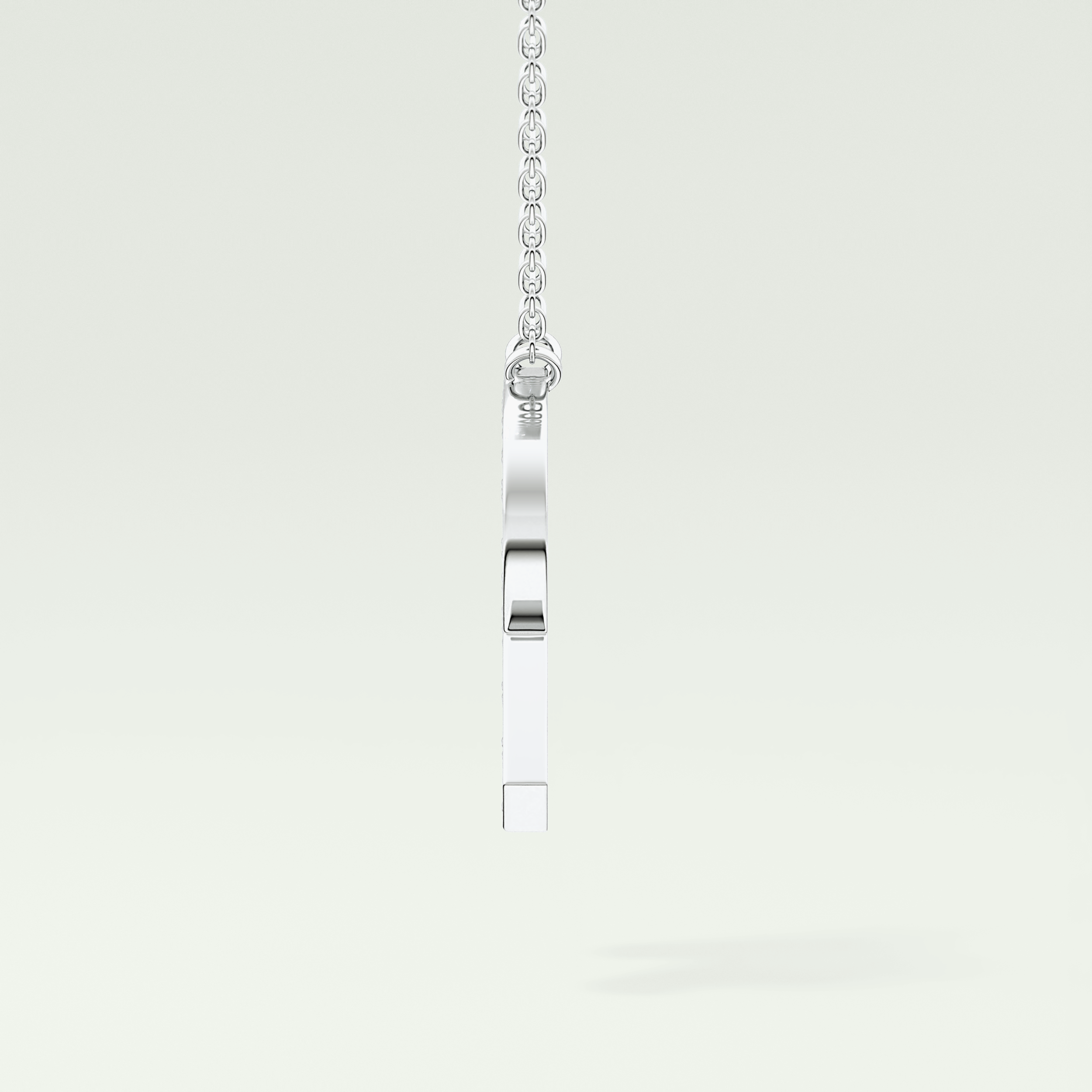 0.348 CT Round Lab-Grown Diamond R Initial Necklace 11