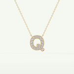 0.268 CT Round Lab-Grown Diamond Q Initial Necklace 2