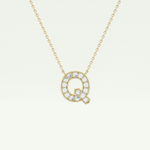 0.268 CT Round Lab-Grown Diamond Q Initial Necklace 1