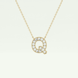 0.268 CT Round Lab-Grown Diamond Q Initial Necklace 1