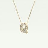 0.268 CT Round Lab-Grown Diamond Q Initial Necklace 3