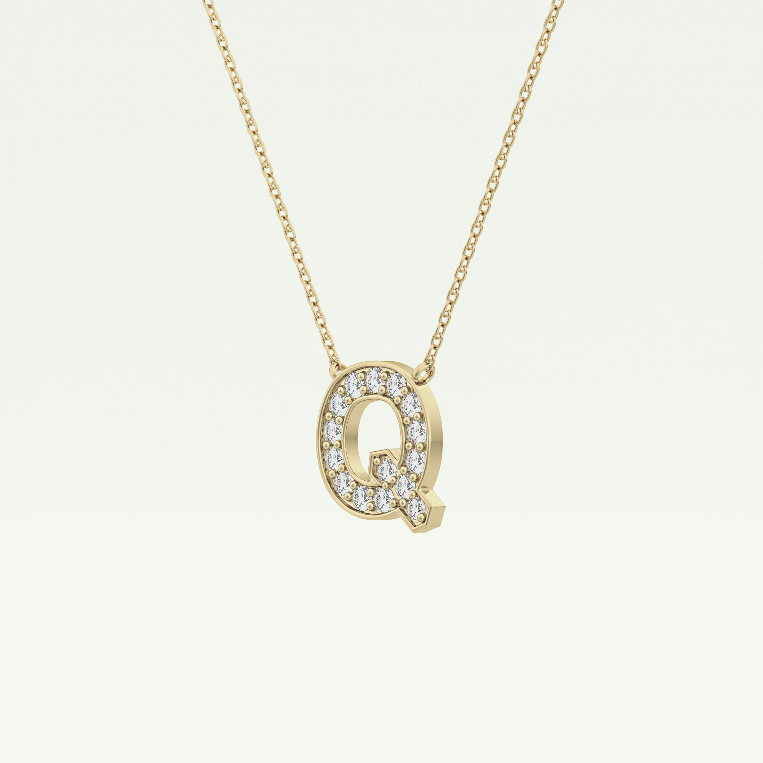0.268 CT Round Lab-Grown Diamond Q Initial Necklace 3