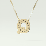 0.268 CT Round Lab-Grown Diamond Q Initial Necklace 5