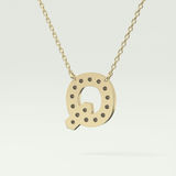 0.268 CT Round Lab-Grown Diamond Q Initial Necklace 5